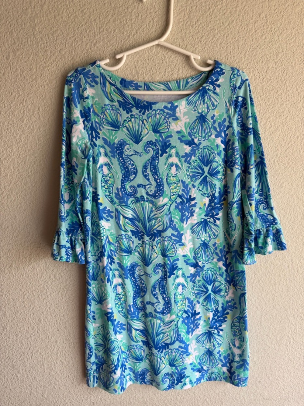Lilly Pulitzer Blue and Aqua Sea Life Tunic
